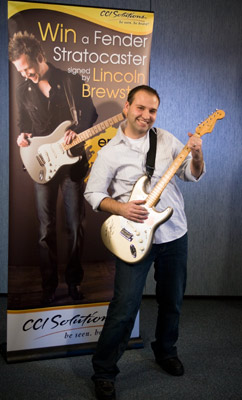 Winner of the autographed Fender Stratocaster!