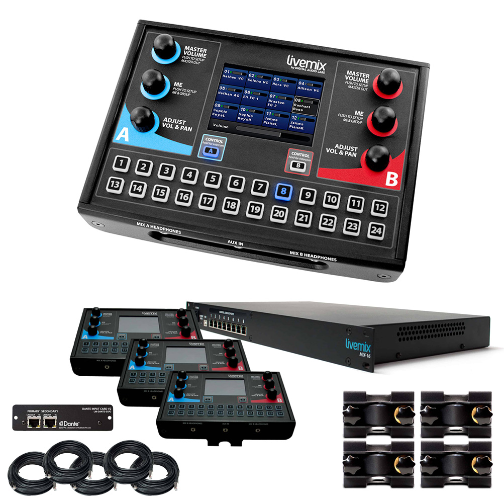 Digital Audio Labs LiveMix CS-SOLO Personal Monitor Mixer (3-pack) Bundle