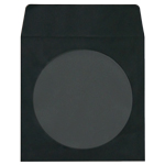 MediaSAFE Black Paper CD Sleeves with Window & Flap