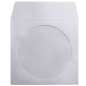 MediaSAFE White Paper CD Sleeves with Window & Flap