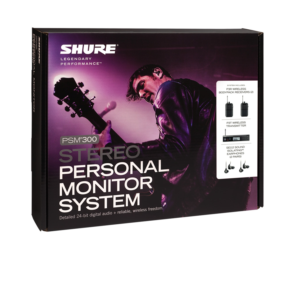 Shure PSM 300 Twin Pack Multi-Bodypack System-In-A-Box In-Ear